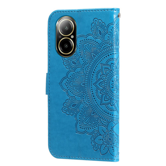 Etui z klapką do Realme C67, Mandala, niebieskie