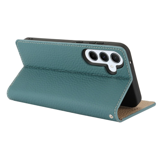 Etui z klapką do Samsung Galaxy S25+ Plus, Litchi Skin Grain, niebieskie