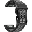 Silikonowy Pasek Two-Rows do Garmin Fenix 5/6/7 - Black/Grey