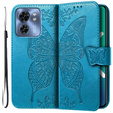 Etui z klapką do Motorola Edge 40, Butterfly, niebieskie