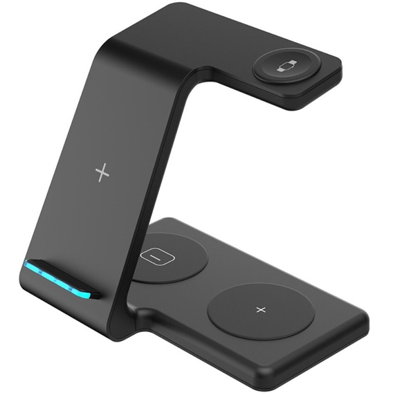 Ładowarka indukcyjna 15W 4w1 do urządzeń Samsung / Galaxy Watch / Galaxy Buds, czarna