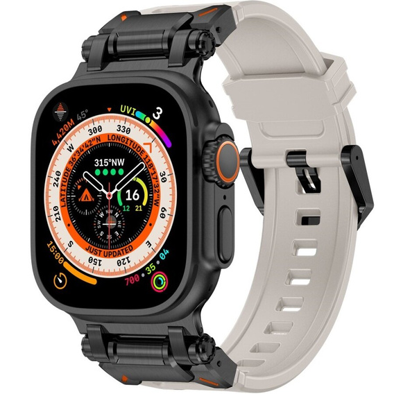 Pasek ERBORD ProTech do Apple Watch 1/2/3/4/5/6/7/8/9/10/11/SE Ultra 1/2/3 42/44/45/46/49mm, Biały