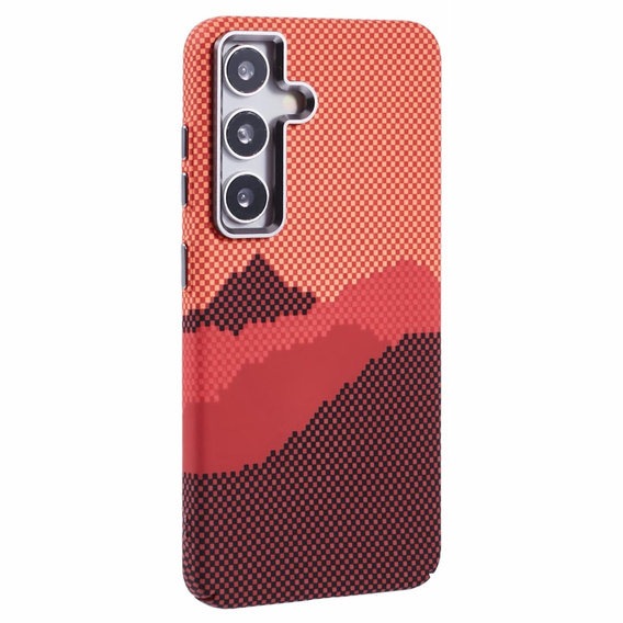 Etui do Samsung Galaxy S25+ Plus, Carbon Fiber MagSafe, pomarańczowe