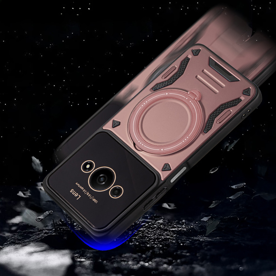 Etui pancerne do Xiaomi Redmi A3, Magnetic Ring, różowe