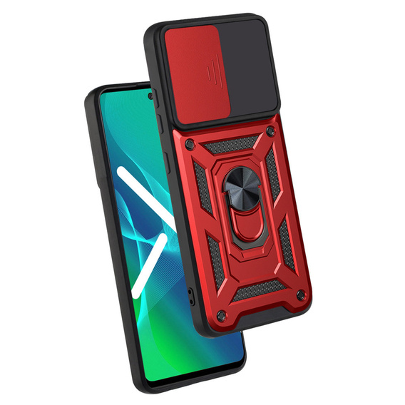 Etui pancerne do Samsung Galaxy M52 5G, CamShield Slide, czerwone