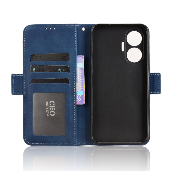 Etui z klapką do Xiaomi Poco F7, Card Slot, granatowe