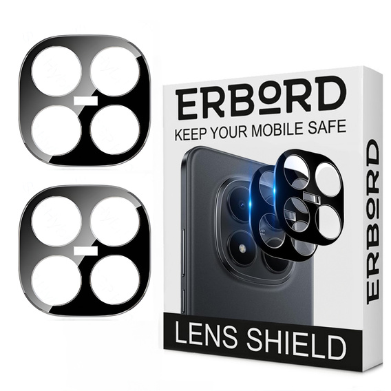 2x Szkło hartowane na aparat ERBORD do Xiaomi Redmi Note 15 Pro 5G, Czarne