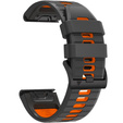 Pasek Silikonowy QuickFit do Garmin Fenix 22mm, Szary / Pomarańczowy