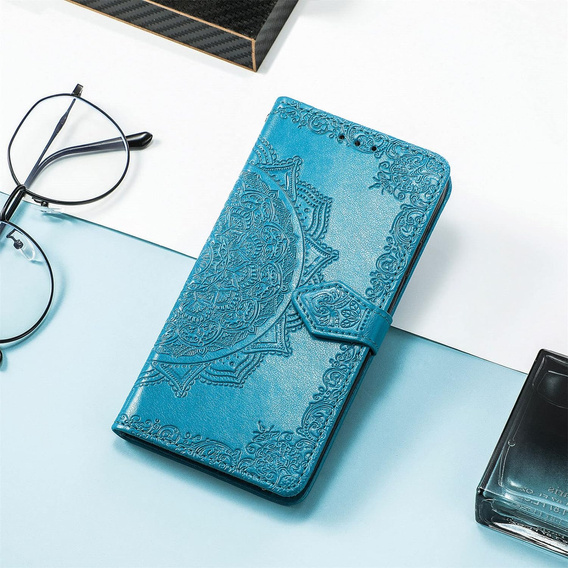 Etui z klapką do Realme C61, Mandala, niebieskie