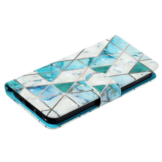 Etui z klapką do Xiaomi Redmi 13C / Poco C65, Wallet, Marble zielone