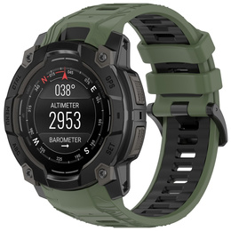 Pasek silikonowy do Garmin Instinct 3 Solar / Instinct 3 AMOLED 50mm – dwukolorowy, zielono-czarny