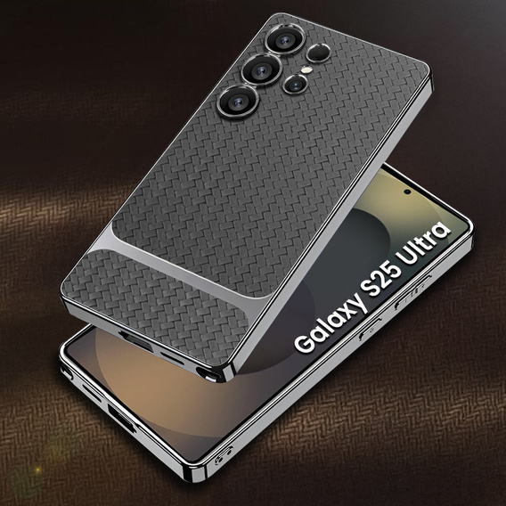 Etui do Samsung Galaxy S25 Ultra, GKK Woven Leather, szare
