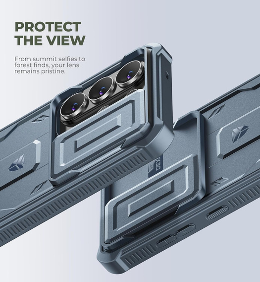 Etui pancerne do Samsung Galaxy S26 Ultra, Dexnor Full Body (Two Frames), niebieskie