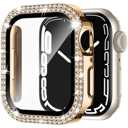 2w1 Etui + Szkło Hartowane do Apple Watch 7/8/9 41mm, Złote