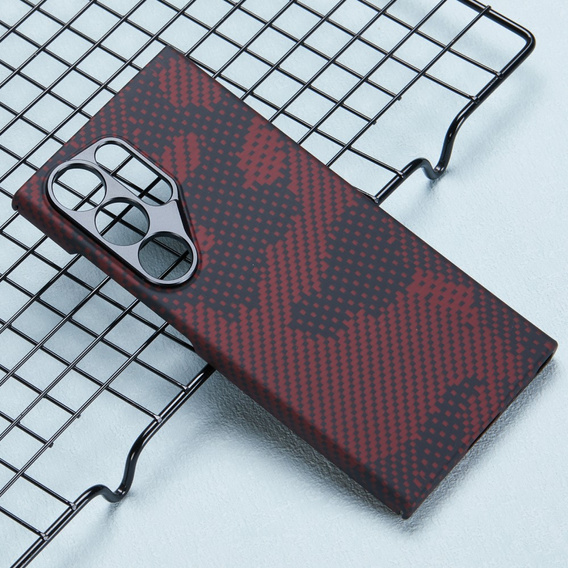 Etui do Samsung Galaxy S24 Ultra, Aramid Fiber MagSafe, czerwone