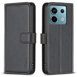 Etui z klapką do Xiaomi Redmi Note 13 Pro 4G / Xiaomi Redmi Note 14S / Xiaomi Poco M6 Pro 4G, BINFEN Wallet, czarne