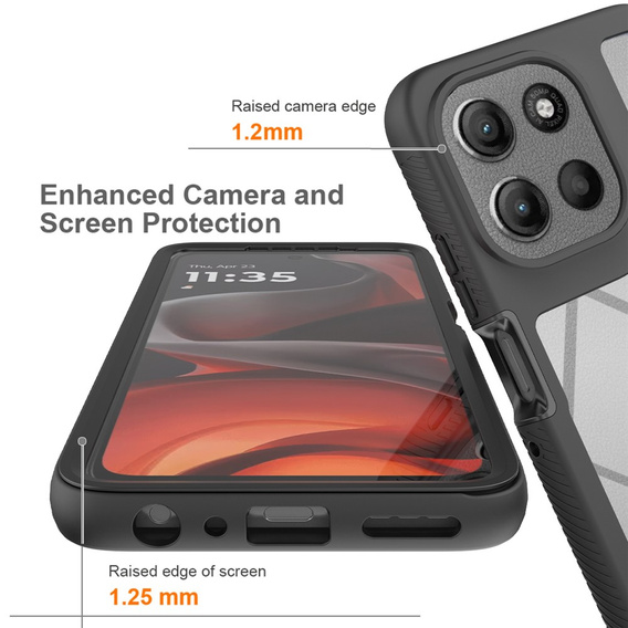 Etui do Motorola Moto G86 5G, Shockproof, z folią, czarne
