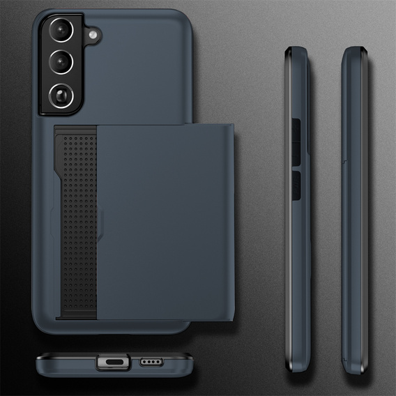 Etui do Samsung Galaxy S22, Sliding Card Holder, granatowe