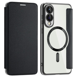 Etui skórzane do Samsung Galaxy S25 Edge – czarne, kompatybilne z MagSafe, z ochroną RFID