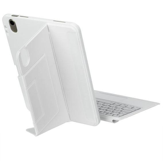 Etui z klawiaturą Bluetooth i touchpadem do iPad 11" 2025 A16 (11 gen.) / iPad 10.9" 2022 (10 gen.) – białe