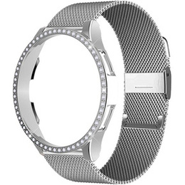 Pasek Bransoleta Milanese + Etui do Samsung Galaxy Watch 4 40mm, Srebrna