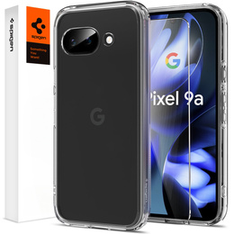 Etui Spigen do Google Pixel 9A, Ultra Hybrid, przezroczyste + Szkło Hartowane 9H