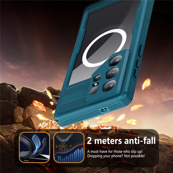 Etui wodoodporne do Samsung Galaxy S26 Ultra, Redpepper, do MagSafe, niebieskie