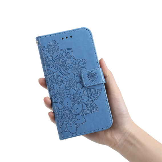 Etui z klapką do Xiaomi Redmi Note 12 4G, Mandala Flower, niebieskie