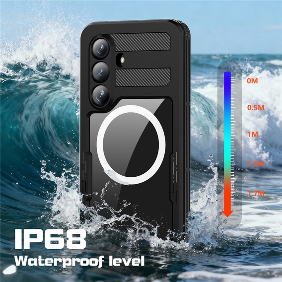 Etui wodoodporne do Samsung Galaxy S26, Redpepper, do MagSafe, czarne