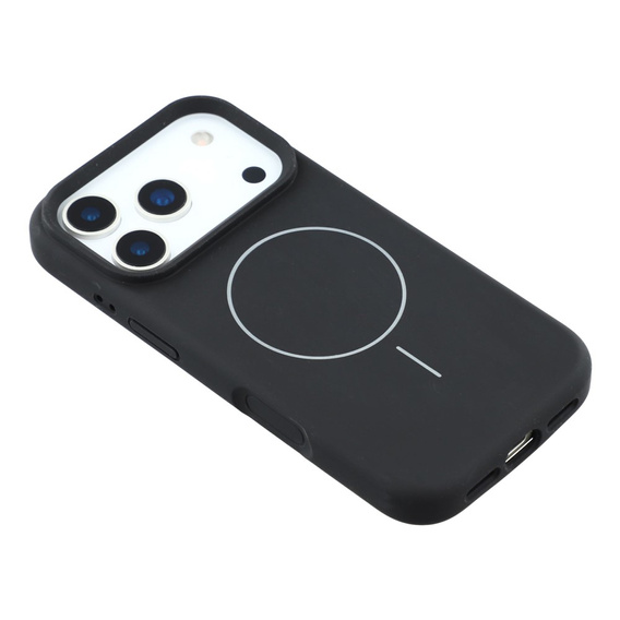 Etui silikonowe do iPhone 17 Pro - kompatybilne z MagSafe, antywstrząsowe, czarne