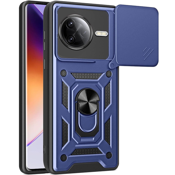 Etui pancerne do Xiaomi Poco F7 Pro, CamShield Slide, niebieskie