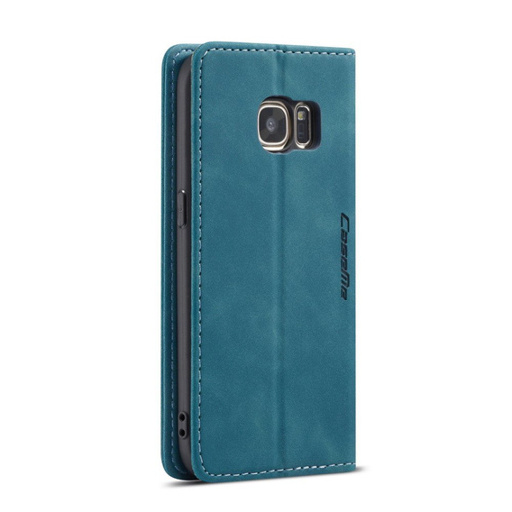 Etui CASEME do Samsung Galaxy S7, Leather Wallet Case, niebieskie