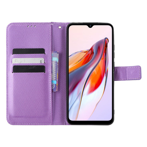 Etui z klapką do Xiaomi Redmi 12C, Wallet, Smart Magnet, fioletowe
