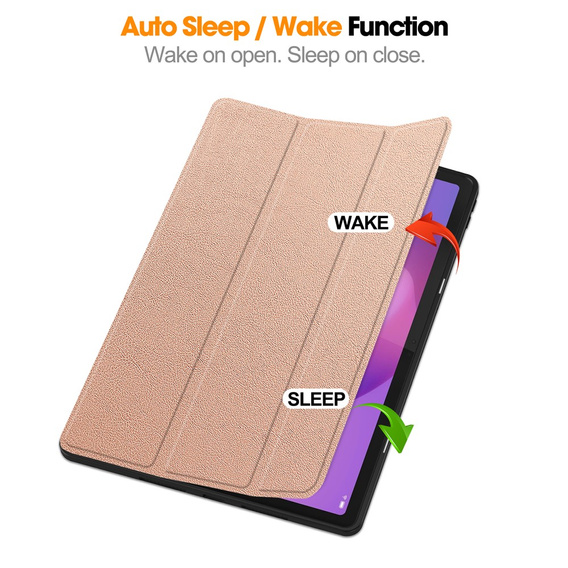 Etui do Lenovo Idea Tab Plus, Smartcase, różowe rose gold