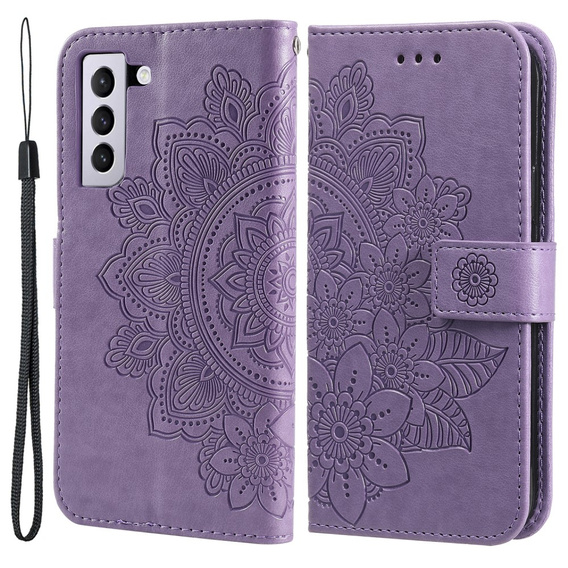 Etui z klapką do Samsung Galaxy S21 FE, Mandala, fioletowe