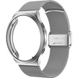 Bransoleta Milanese + Etui z osłoną na ekran do Huawei Watch GT 2 Pro, Srebrny