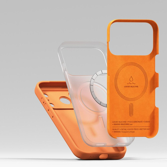 Etui Ringke do iPhone 17 Pro Max, Silicone Magnetic MagSafe, Tangerine