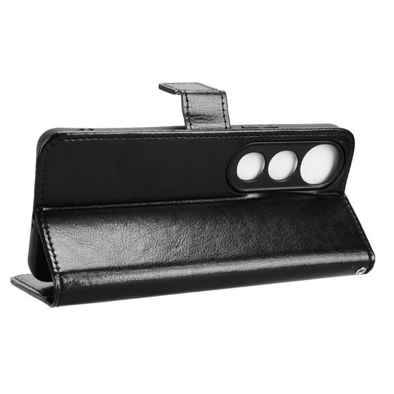 Etui z klapką do Vivo V50 Lite 4G / 5G, Crazy Horse Wallet, czarne