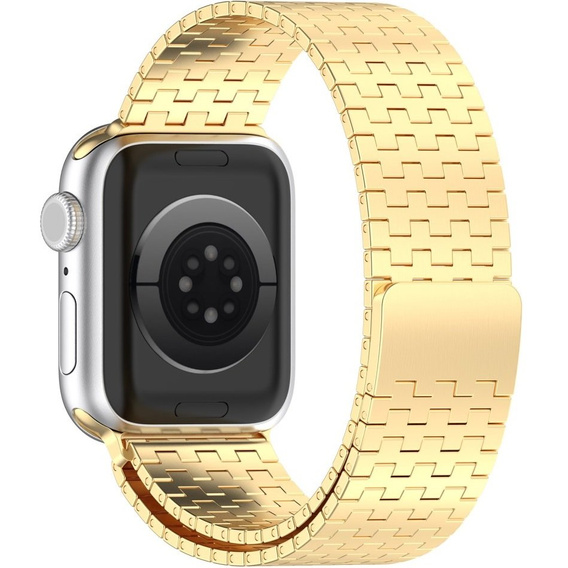 Stalowa Bransoleta do Apple Watch 1/2/3/4/5/6/7/8/9/10/11/SE Ultra 1/2/3 42/44/45/46/49mm, Złota