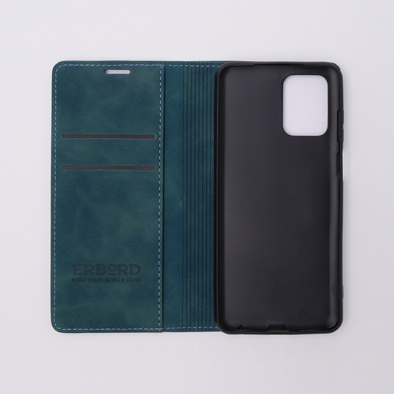 Etui do Motorola Moto G73, ERBORD Vintage portfel z klapką, niebieskie