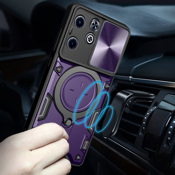 Etui pancerne do Infinix Hot 40i, CamShield Slide, fioletowe