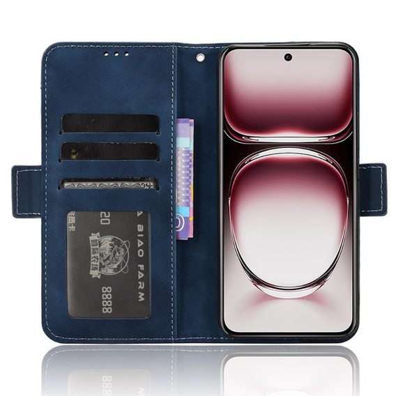 Etui z klapką do Oppo Reno 12, Card Slot, granatowe