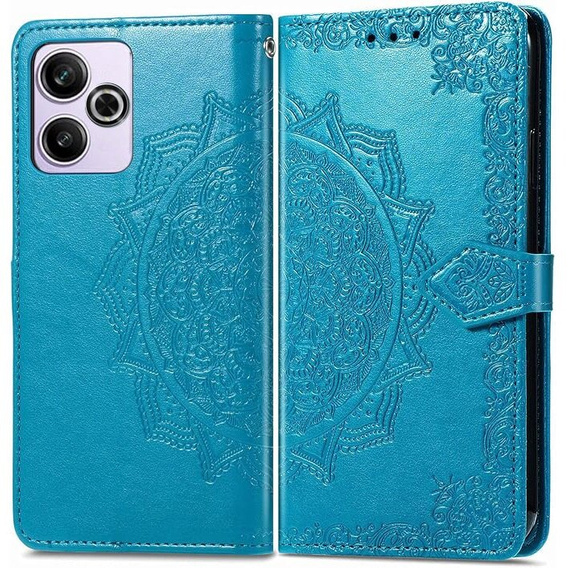 Etui z klapką do Xiaomi Redmi 13, Mandala, niebieskie