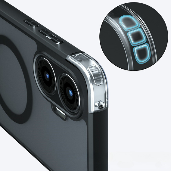 Etui do Xiaomi Poco F7 do MagSafe, ERBORD Matt Case - czarne