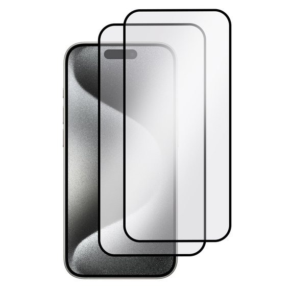 2x Szkło + szybka na aparat granatowa do iPhone 15 Pro Max, ERBORD Hartowane 3D