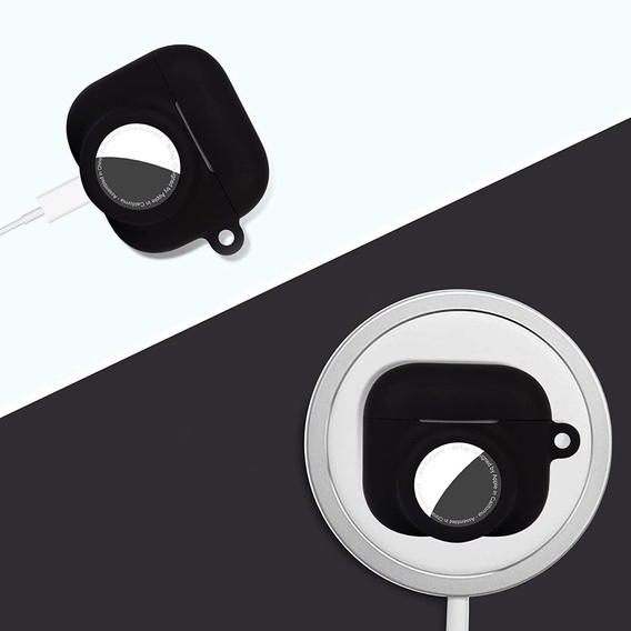 Etui Silicone na Słuchawki Apple AirPods 3, z miejscem na AirTag, Black