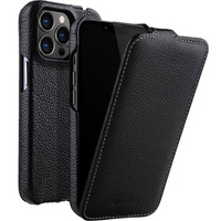 Etui MELKCO z klapką do iPhone 14 Pro Max, skórzane, flip, czarne