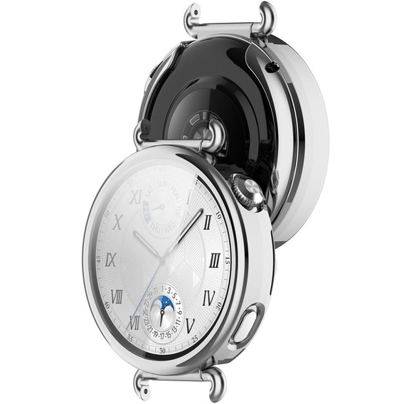 2w1 Etui z Osłoną na ekran do Huawei Watch GT 6 41mm, Srebrne