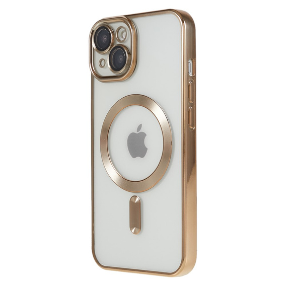 Zestaw Etui do iPhone 14, MagSafe Hybrid, złote + Szkło