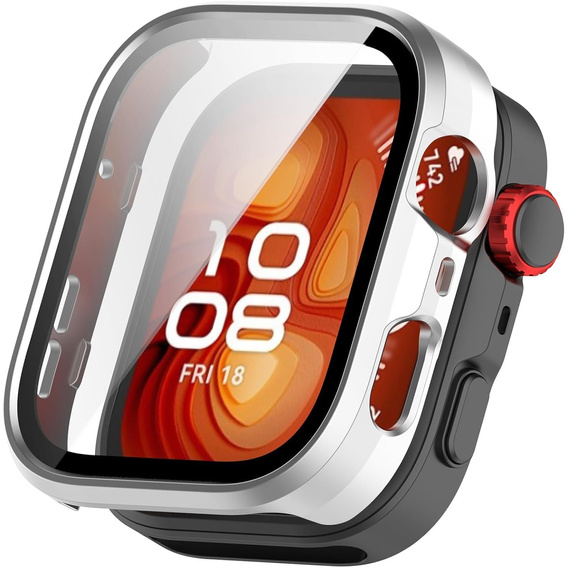 2w1 Etui + Szkło Hartowane do Huawei Watch Fit 4 Pro, Srebrne